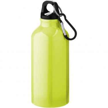 Logotrade Geschäftsgeschenke das Foto: Oregon 400 ml Aluminium Trinkflasche mit Karabinerhaken