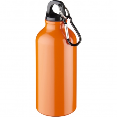 Logotrade Firmengeschenke das Foto: Oregon 400 ml Aluminium Trinkflasche mit Karabinerhaken