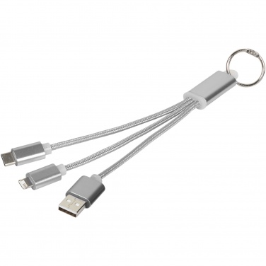 Logotrade Werbegeschenke das Foto: Metal 3-in-1 Ladekabel mit Schlüsselanhänger