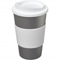 Americano® 350 ml Isolierbecher mit Schutzring, Silber / Weiß