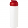 Baseline® Plus grip 750 ml Sportflasche mit Klappdeckel, Weiß / Rot