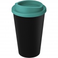 Americano® Eco 350 ml recycelter Becher, Tiefschwarz / Aquablau