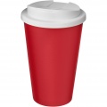 Americano® 350 ml Isolierbecher mit auslaufsicherem Schraubverschluss, Rot / Weiß