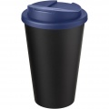 Americano® Eco 350 ml recycelter Becher mit auslaufsicherem Deckel, Blau / Tiefschwarz