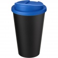 Americano® Eco 350 ml recycelter Becher mit auslaufsicherem Deckel, Mittelblau / Tiefschwarz