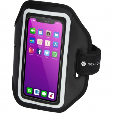 Logotrade Geschäftsgeschenke das Foto: Haile reflektierendes Smartphone Armband mit transparenter Abdeckung