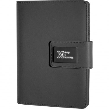 Logotrade Logogeschenke das Foto: SCX.design O16 A5 Notizbuch mit Powerbank und Leuchtlogo