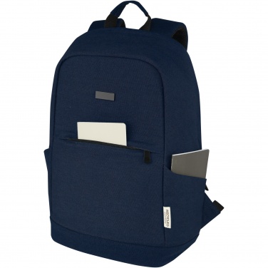 Logotrade Firmengeschenke das Foto: Joey 15,6 Zoll Anti-Diebstahl Laptop Rucksack 18 L aus GRS-recyceltem Canvas