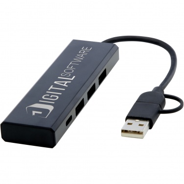 Logotrade Werbeartikel das Foto: Rise USB 2.0 Hub aus recyceltem RCS Aluminium