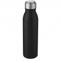 Harper 700 ml RCS-zertifizierte Sportflasche aus Edelstahl mit Metallschlaufe, Durchgehend schwarz