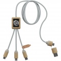 SCX.design C49 5-in-1 Ladekabel mit Leuchtlogo, Hellbraun