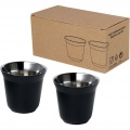 Duo 80 ml RCS-zertifiziertes Espressotassen Set aus Edelstahl , Durchgehend schwarz