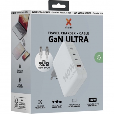 Logotrade Firmengeschenke das Foto: Xtorm XVC2140 GaN Ultra 140 W Reiseladegerät mit 240 W USB-C PD-Kabel