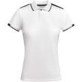 Tamil Sport Poloshirt für Damen, Weiß / Tiefschwarz