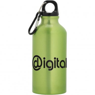 Logotrade Geschäftsgeschenke das Foto: Oregon 400 ml Aluminium Trinkflasche mit Karabinerhaken