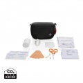 Kleines Erste-Hilfe-Set in RCS recycelter Nubuk-PU Tasche, Schwarz