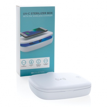 Logotrade Firmengeschenke das Foto: UV-C Sterilisations-Box mit 5W Wireless Charger