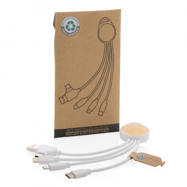 Logotrade Werbegeschenke das Foto: rundes Ontario 6-in-1 Kabel aus RCS recyceltem Kunststoff