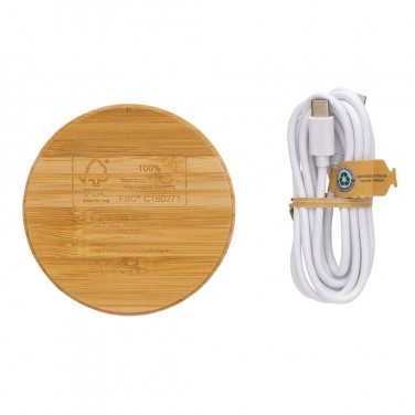 Logotrade Logogeschenke das Foto: 15W Bambus Wireless Charger