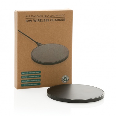 Logotrade Logogeschenke das Foto: 10W Wireless Charger aus RCS Standard recyceltem Kunststoff