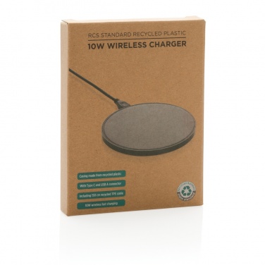 Logotrade werbemittel das Foto: 10W Wireless Charger aus RCS Standard recyceltem Kunststoff