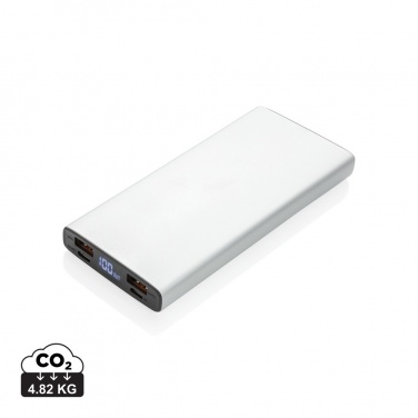 Logotrade Werbeartikel das Foto: 18W PD Powerbank mit 10.000 mAh aus Aluminium