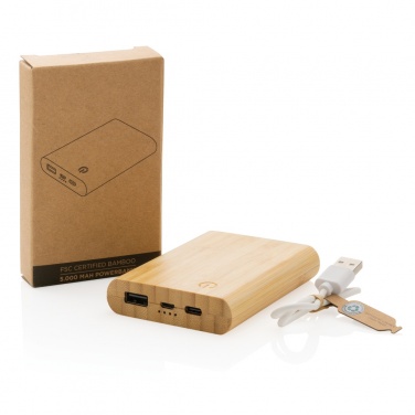 Logotrade Firmengeschenke das Foto: 5.000mAh Bambus-Powerbank