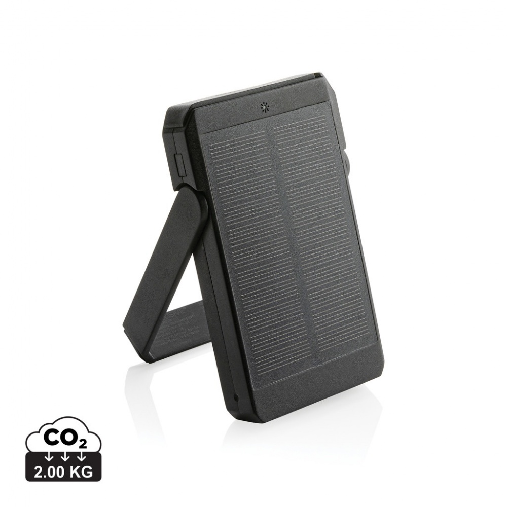 Logotrade Werbeartikel das Foto: Skywave 5000mah Solar Powerbank, 10W Wireless aus rPlastik