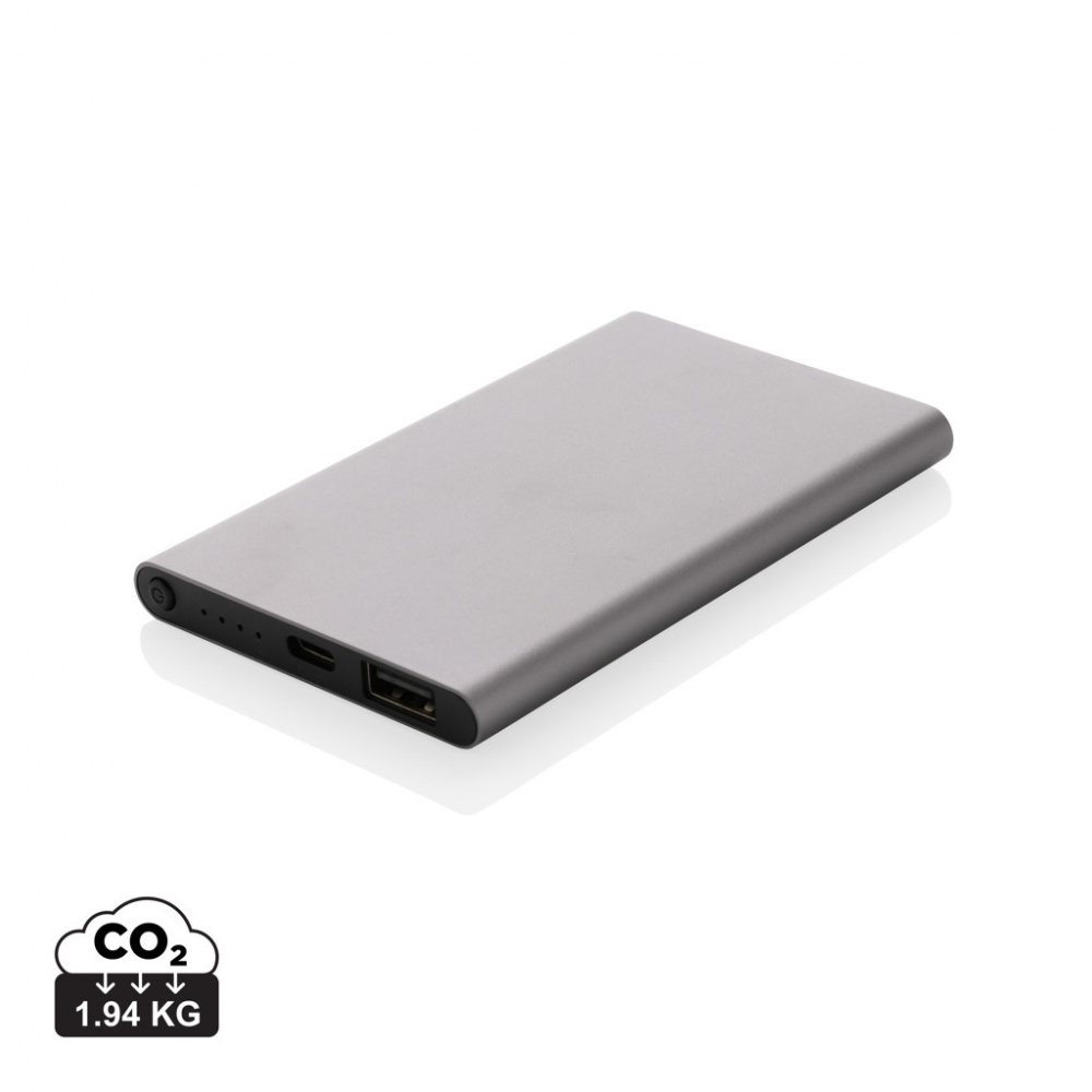 Logotrade Werbegeschenke das Foto: 4.000mAh Type-C Powerbank aus RCS recyeltem ABS & Aluminium