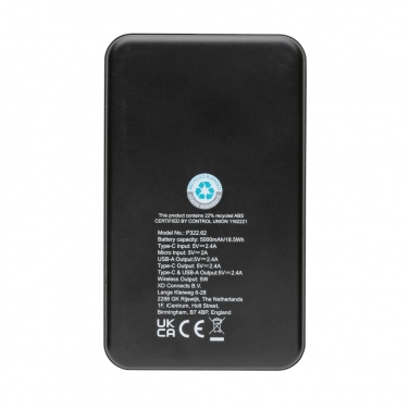 Logotrade werbemittel das Foto: 5.000mAh 5W Wireless Powerbank aus RCS recyceltem Kunststoff