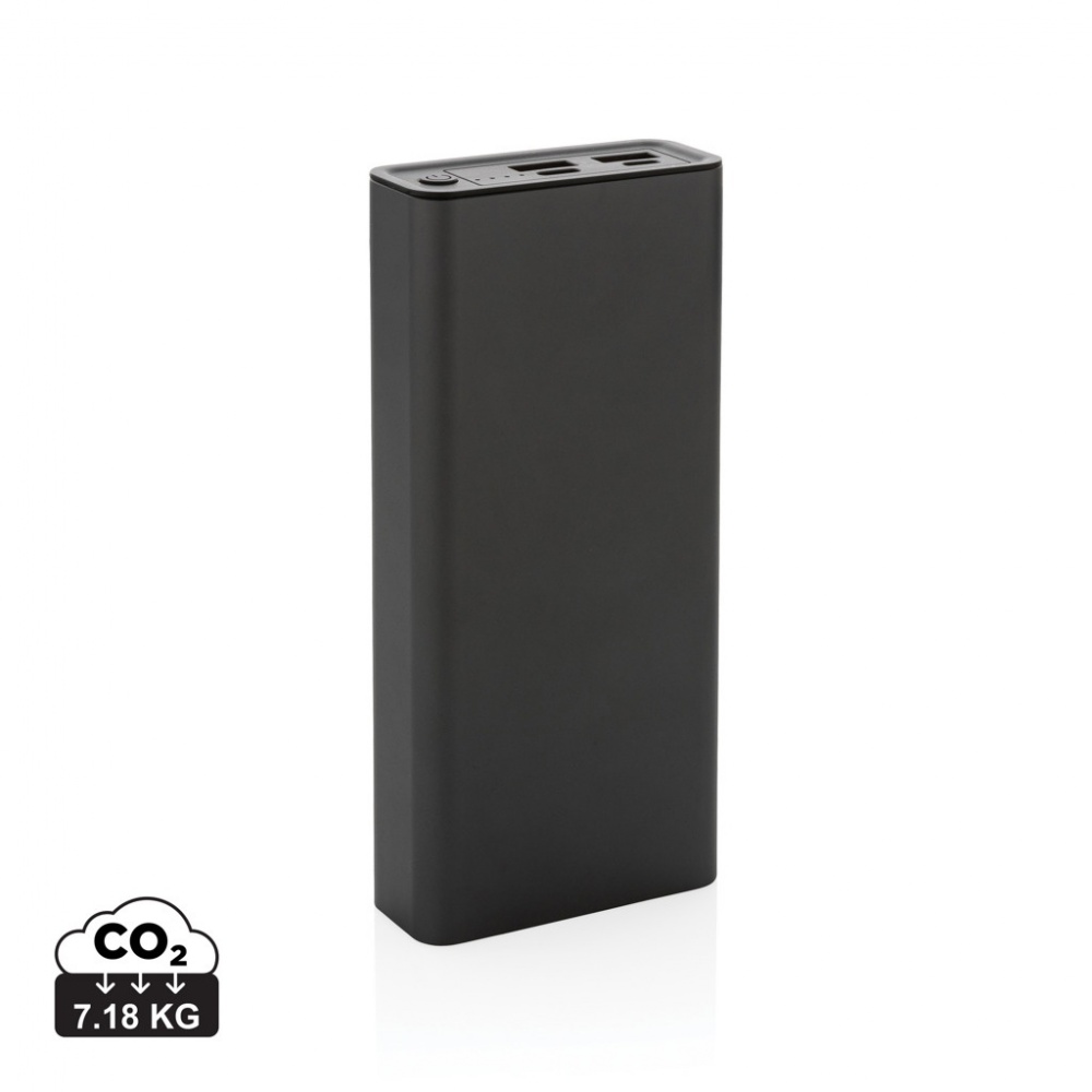 Logotrade Werbegeschenke das Foto: Terra 20.000mAh 20W Powerbank aus RCS recyceltem Aluminium