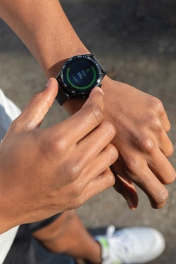 Logotrade Werbegeschenke das Foto: Runde Fit Watch aus RCS recyceltem TPU