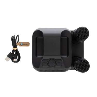 Logotrade Werbegeschenke das Foto: Singvibe Karaoke-Set mit Doppelmikrofon aus RCS rec. ABS