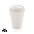 Wiederverwendbarer doppelwandiger Kaffeebecher 300ml, Weiß