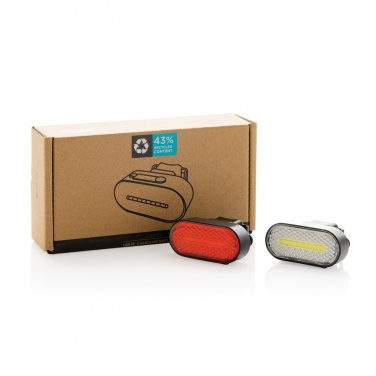 Logotrade Firmengeschenke das Foto: Lumino USB Fahrradlicht-Set aus RCS recyceltem Kunststoff