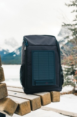 Logotrade Firmengeschenke das Foto: Pedro AWARE™ RPET Deluxe Rucksack mit 5W Solar Panel