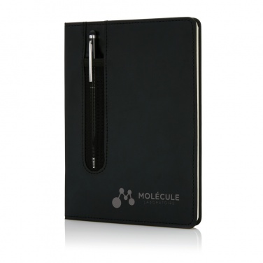 Logotrade Firmengeschenke das Foto: Basic Hardcover PU A5 Notizbuch mit Stylus-Stift