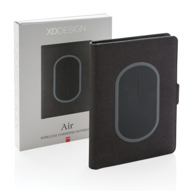 Logotrade werbemittel das Foto: Air Notizbuchcover mit kabelloser Aufladefunktion