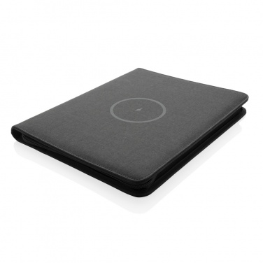 Logotrade Werbeartikel das Foto: Air 5W Wireless Charging Portfolio A4 mit 5.000mAh Powerbank