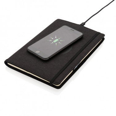 Logotrade Werbegeschenke das Foto: Air 5W Wireless Charging nachfüllbares Journal-Cover A5