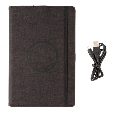 Logotrade Firmengeschenke das Foto: Air 5W Wireless Charging nachfüllbares Journal-Cover A5