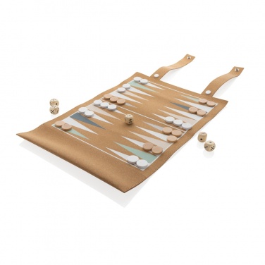 Logotrade werbemittel das Foto: Britton faltbares Backgammon und Damespiel Set aus Kork