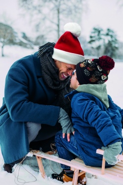 Logotrade Werbeartikel das Foto: Weihnachtliche Strickmütze