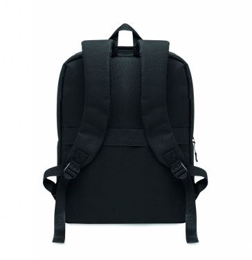 Logotrade Werbeartikel das Foto: Ein Rucksack aus 600D RPET-Polyester mit 210D-Futter und individuell anpassbarem Druck