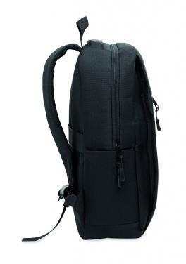 Logotrade Geschäftsgeschenke das Foto: Ein Rucksack aus 600D RPET-Polyester mit 210D-Futter und individuell anpassbarem Druck