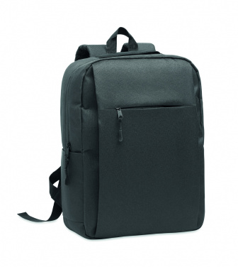 Logotrade Werbegeschenke das Foto: Ein Rucksack aus 600D RPET-Polyester mit 210D-Futter und individuell anpassbarem Druck