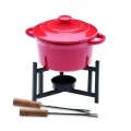 Keramik-Fondue-Set 300 ml, Rot