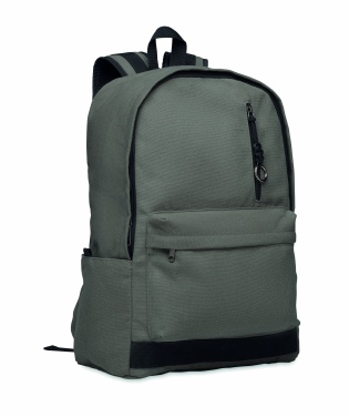 Logotrade Werbegeschenke das Foto: Ein 15-Zoll-Laptop-Rucksack aus recycelter Pre-Consumer-Baumwolle mit individuell anpassbarem Druck