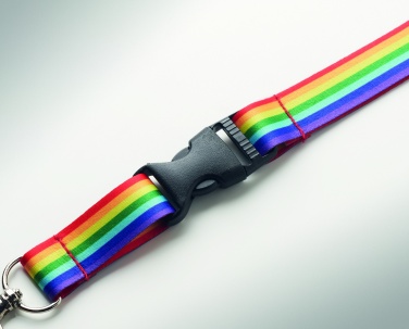 Logotrade Firmengeschenke das Foto: Regenbogen Lanyard RPET