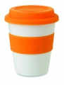 PP Becher mit Silikon-Deckel, Orange